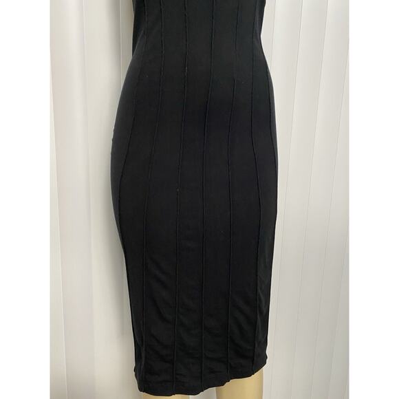 Mugler Dress Black Sheath Knit Textured Front Tank Midi Sleeveless Scoop… - Picture 5 of 6